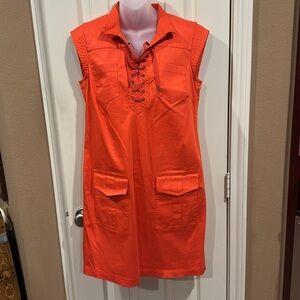 W by Worth Orange Sleeveless Shift Dress. Sz 8
